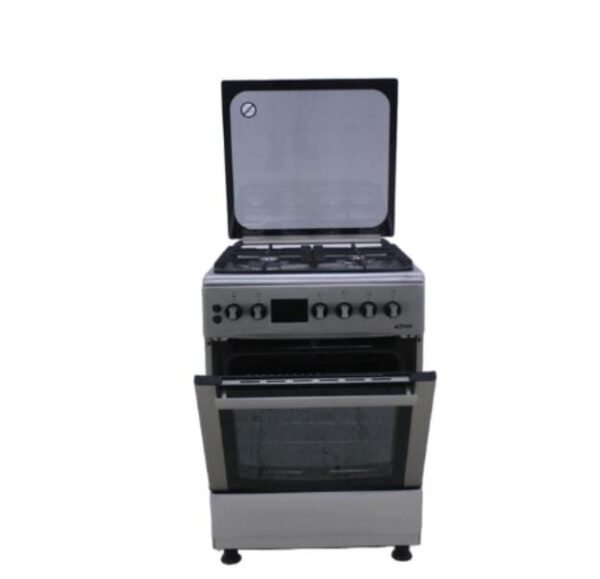 Cuisinière Astech CK66ELCF 60/60 à GAZ 4feux Inox avec écran et chaleur tournante